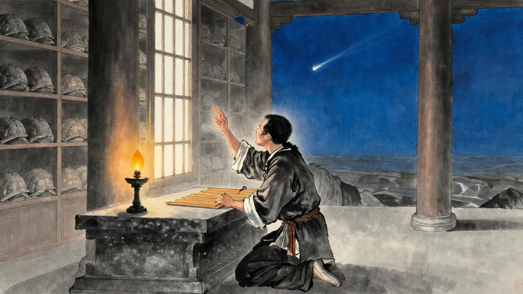 Classical Chinese court historian performing astronomical and divination duties at the imperial observatory