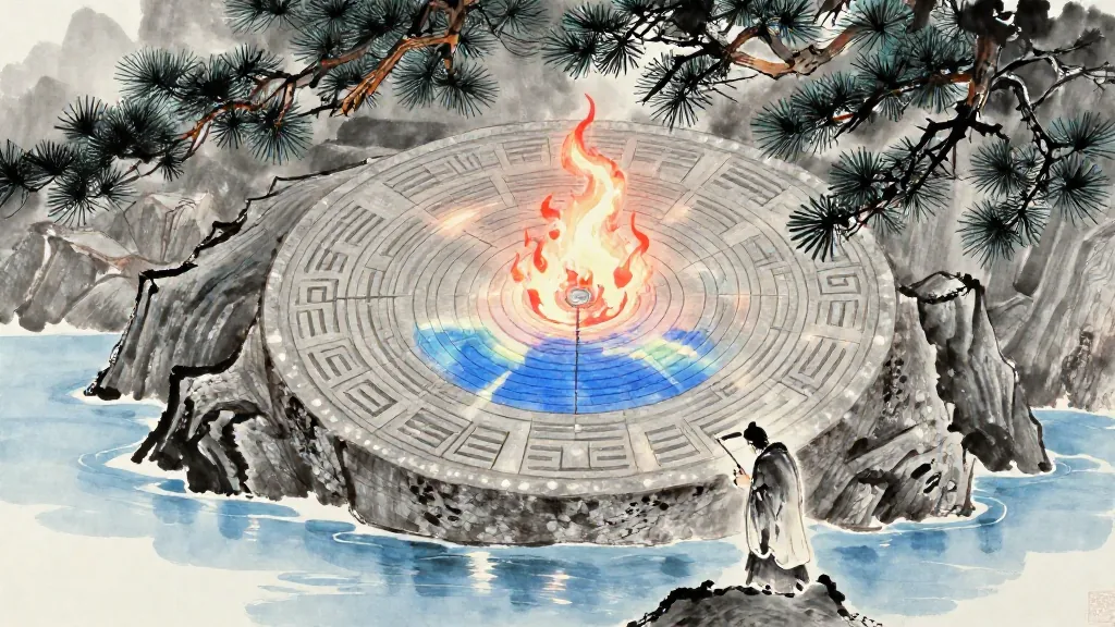 Diagram mapping all 64 I-Ching hexagrams onto the Chinese calendar year in the system created by Meng Xi and Jing Fang