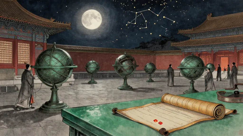 Star chart from the Taichu calendar reform era showing astronomical observations used to redesign Chinese timekeeping